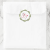 Sticker Rond Végétation d'hiver Wreath Noël Joie (Sac)