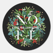 Sticker Rond Végétation et baies de NOEL (Devant)