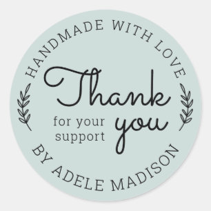 Sticker Rond Végétation Faite Maison Avec Amour Merci