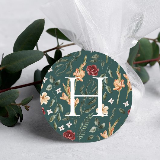 Sticker Rond Végétation florale | Sceau d'enveloppe Mariage Mon