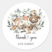 Sticker Rond Végétation Forêt Boisée Animaux Merci neutre (Devant)