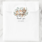 Sticker Rond Végétation Forêt Boisée Animaux Merci neutre (Sac)