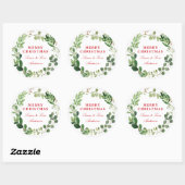 Sticker Rond Végétation hivernale festive | Vacances (Feuille)