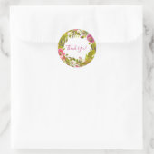 Sticker Rond Végétation Printemps rose Fleurs florales Mariage  (Sac)
