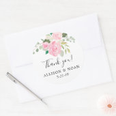 Sticker Rond Végétation rose vif été printemps fleurie faveur (Enveloppe)