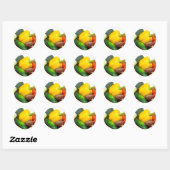 Sticker Rond Végétaux Dans Un Panier (Feuille)