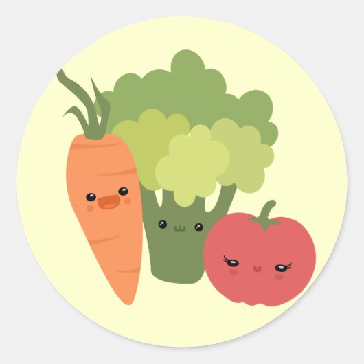 Sticker Rond Veggie Friends (Devant)