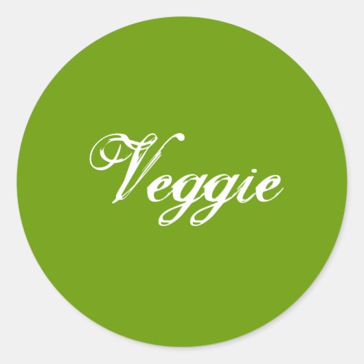 Sticker Rond Veggie. Green. Slogan. (Devant)
