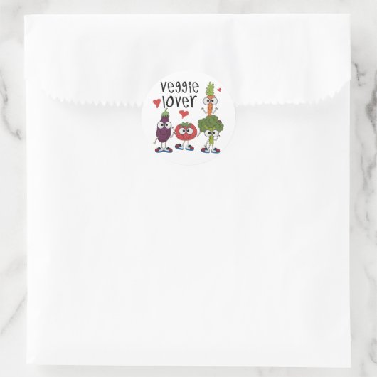 Sticker Rond Veggie Lover (Sac)