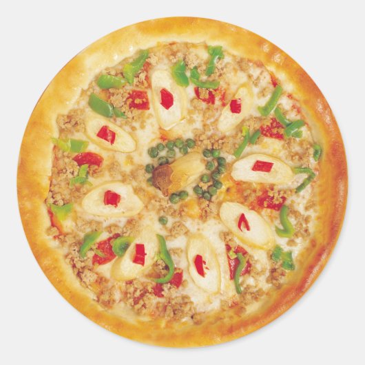 Sticker Rond Veggie Pizza (Devant)
