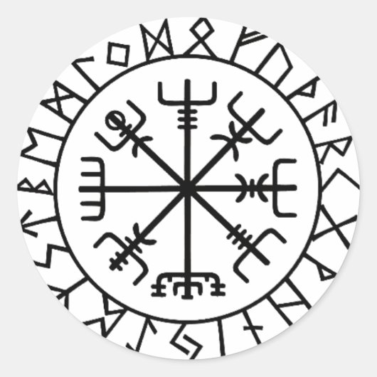 Sticker Rond "Vegvisir" pegatina coche (Devant)