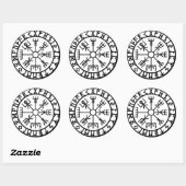 Sticker rond Vegvisir (Viking Compass) (Feuille)