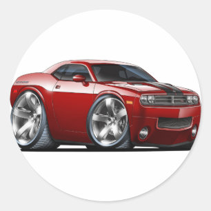 Sticker Rond Véhicule Challenger Maroon
