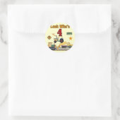 Sticker Rond Véhicules de construction 4e chemises d'anniversai (Sac)