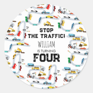 Sticker Rond Véhicules de transport Voitures arrêter la circula