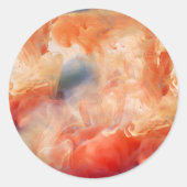 Sticker Rond Veines de marbre liquide ardent (Devant)