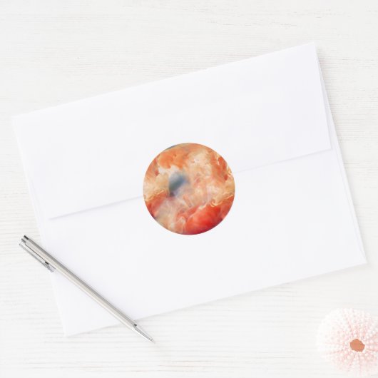Sticker Rond Veines de marbre liquide ardent (Enveloppe)
