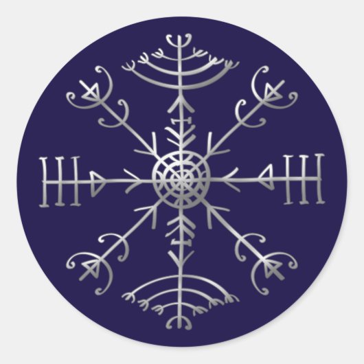 Sticker Rond Veldismagn, Iceland, Protection, Rune, Magic (Devant)