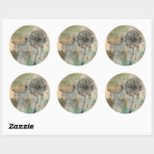 Sticker Rond Vellum Floral I (Feuille)