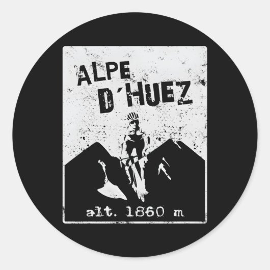 Sticker Rond Vélo Alpe D'Huez (Devant)