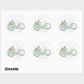 Sticker Rond Vélo avec panier Aqua Welcome (Feuille)
