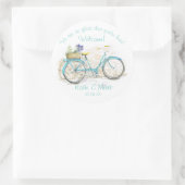 Sticker Rond Vélo avec panier Aqua Welcome (Sac)