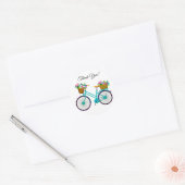 Sticker Rond Vélo Avec Panier De Merci Fleurs (Enveloppe)