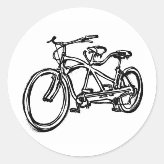 Sticker Rond Vélo construit pour 2 (antique tandem schwinn) vél (Devant)