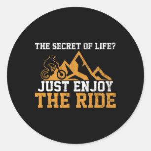 Sticker Rond Vélo de Montagne - Cadeau de Cycliste de Vtt Downh
