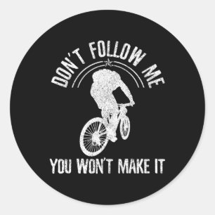 Sticker Rond Vélo de Montagne - Mtb Downhill Drôle de Cycliste 