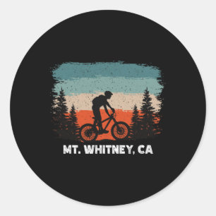 Sticker Rond Vélo de Montagne Rétro Coucher de Soleil Vintage M