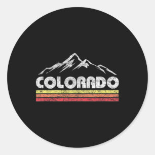 Sticker Rond Vélo de montagne rétro vintage Colorado Ski