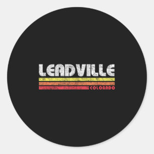 Sticker Rond Vélo de montagne rétro vintage Leadville Colorado