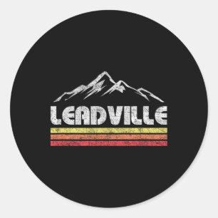 Sticker Rond Vélo de montagne rétro Vintage Leadville Colorado