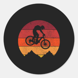 Sticker Rond Vélo de Montagne Vintage Rétro Mtb VTT Descente Cy