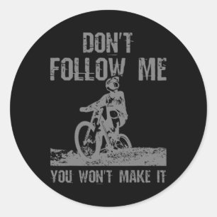Sticker Rond Vélo de montagne vintage VTT cyclisme en descente
