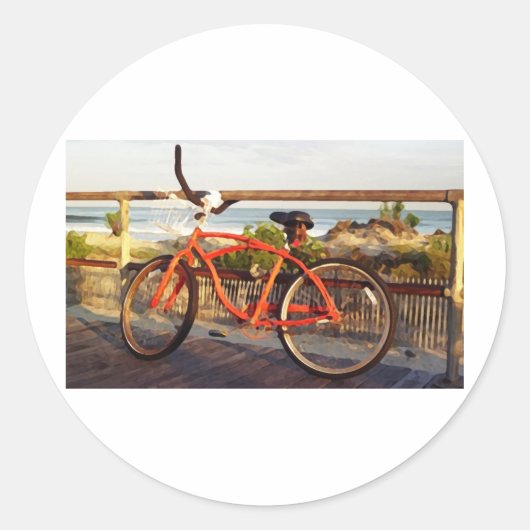 Sticker Rond Vélo de promenade (Devant)