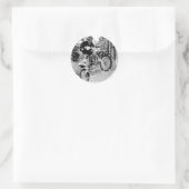 Sticker Rond Vélo irrégulier dans les bois (Sac)