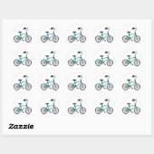 Sticker Rond Vélo Rétro Simple Bleu Bicyclette (Feuille)
