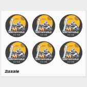 Sticker Rond Vélo Rider Soleil Brille Motivation Inarrêtable (Feuille)