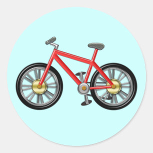 Sticker Rond Vélo rouge d'enfants