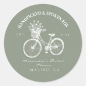 Sticker Rond Vélo rustique Douche Florale (Devant)