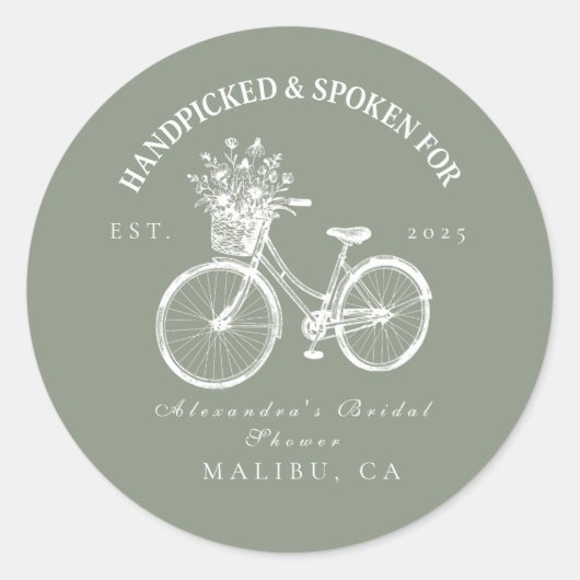 Sticker Rond Vélo rustique Douche Florale (Devant)