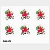 Sticker Rond Vélo Santa Claus (Feuille)