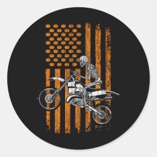 Sticker Rond Vélo Skeleton Halloween Hommes garçons Dirt Vélo F