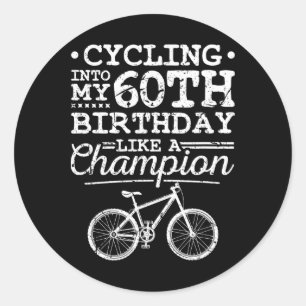 Sticker Rond Vélo tout terrain 60e anniversaire hommes Vtt