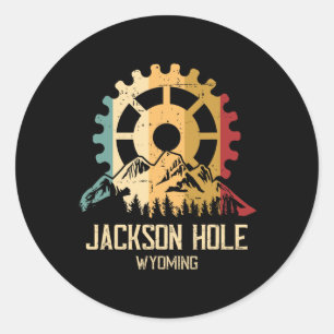 Sticker Rond Vélo tout terrain Jackson Hole Wyoming
