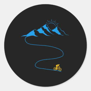 Sticker Rond Vélo tout terrain - Vélo de descente en VTT depuis