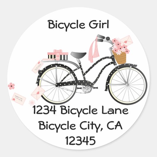 Sticker Rond Vélo Valentine (Devant)