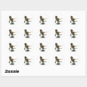 Sticker Rond Velociraptor (Feuille)
